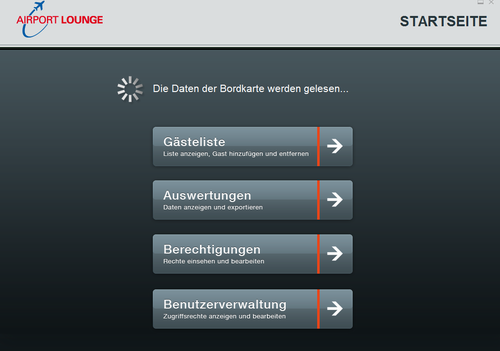 Einscannen der Bordkarte
